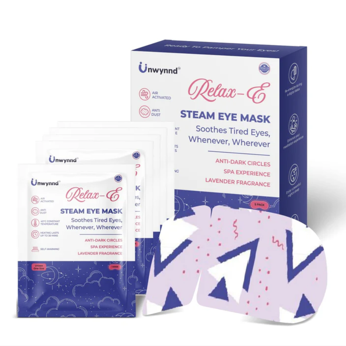 Self-Heating Steam Eye Masks (Pack of 5)